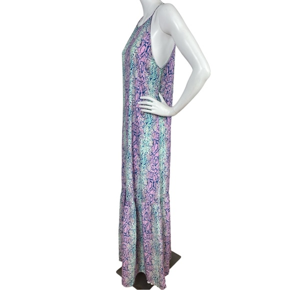 NWT ✨ Caroline Hill Bohemian Blue/Pink Rhapsody Electric Snake Maxi Dress Small - Picture 6 of 17